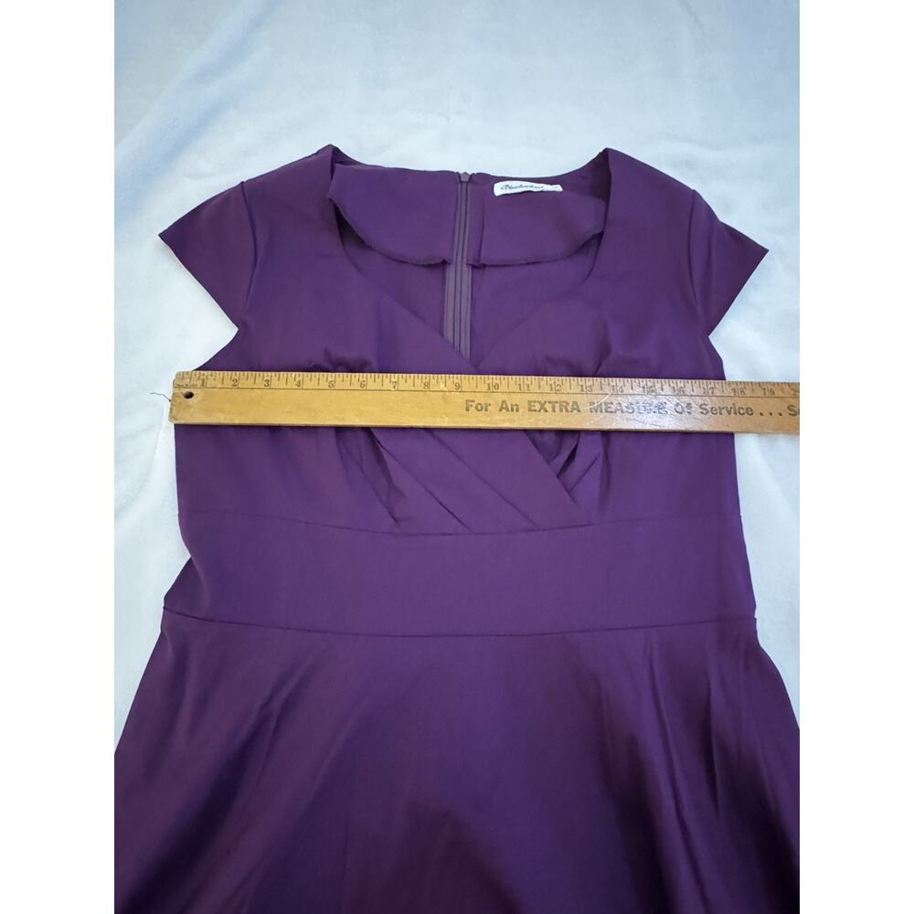 Bbonfine Dress Purple Sz XL Cap Sleeves Knee Length Fall Wedding Cocktail - Picture 5 of 8